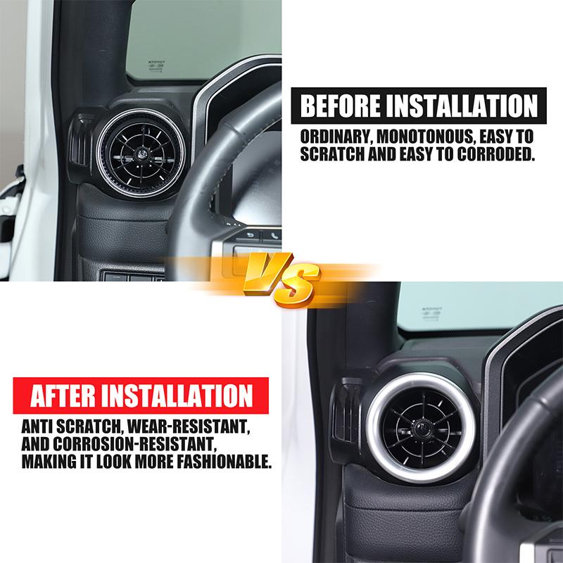 För Toyota Land Cruiser Prado 250 LC250 2024+ Aluminiumlegering Bilsidans luftuttag Körlägesknopp Ring Bilinredning Tillbehör