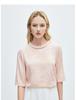 19mm stretch jacquard] Spring and summer round neck sweet temperament, anti-aging mulberry silk shirt for women