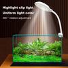 5W/7W Fish Tank Clip Lamp USB Power LED Full Spectrum Waterproof Algas Ornamental Lighting Mangueira Conexão Tanque de economia de energia ajustável de 360 graus