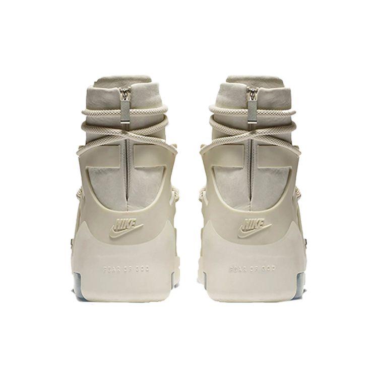 Nike Air Fear Of God 1 Light Bone Unisex Sneakers White Black AR4237-002