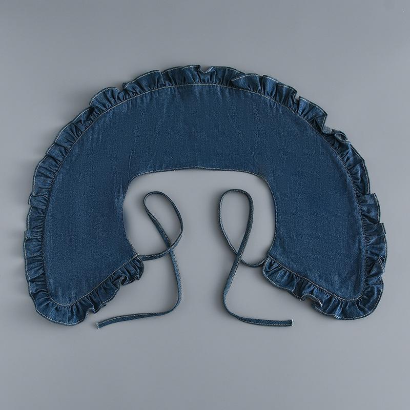 Women Denim Fake Collar Scarf Shawl Shoulders Wraps Cape Removable Neckwear False Collar Clothing Accessories Half Tops Shawls
