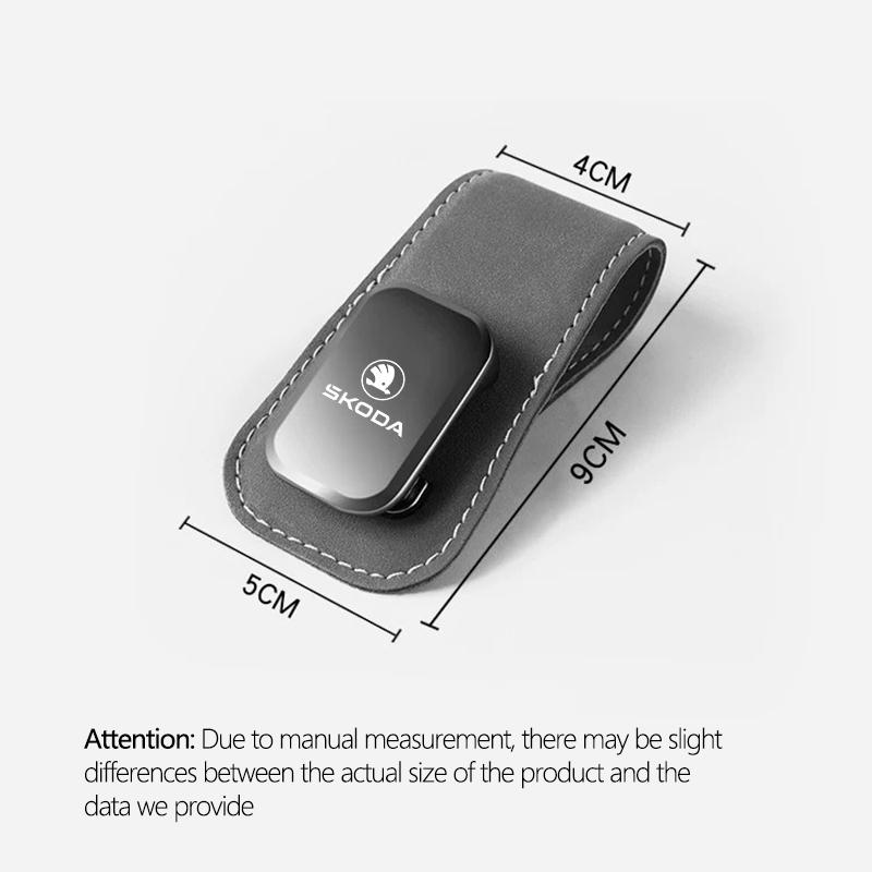 Car Sun Visor Glasses Clip Leather Sunglasses Card Holder For Skoda Yeti Kamiq Kodiaq Karoq Octavia Fabia Rapid Vrs Mk3 Superb fsjn24