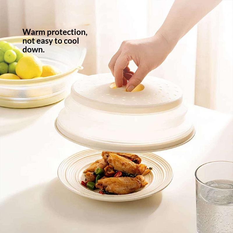 Folding Heating Covers Food Splash-Proof Microwave Cover Multi-Function Microwave Tray With Bottom Fresh-Keeping Cover Tool