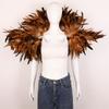 Veer Sjaal Cape Schouderomslag Gothic Veer Shrug Poncho Gouden Kraag Halloween Cosplay Kostuum voor Volwassenen Vrouwen