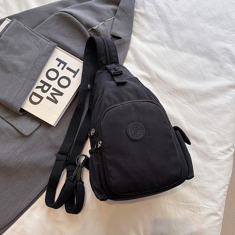 Korean Style Women's Multifunctional Nylon Chest Bag & Waterproof Travel Backpack