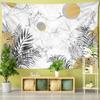 Sun Moon Palm Leaf Tapestry Wall Hanging Polyester Plant Bohemian Psychedelic Simple Printing Background Cloth Decor