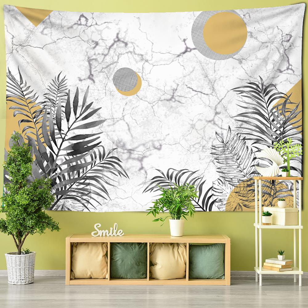 Tapiserie de Perete Frunză de Palmier Soare Lună Poliester Plantă Boem Psihedelic Imprimeu Simplu Pânză de Fundal Decor