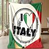 Italy Football Printed Flannel Blanket Skin Friendly Warm Decorative Throw for Indoor Couch Bed Daily Use