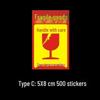 Large Self-Adhesive Fragile Sticker - Handle with Care, Do Not Press