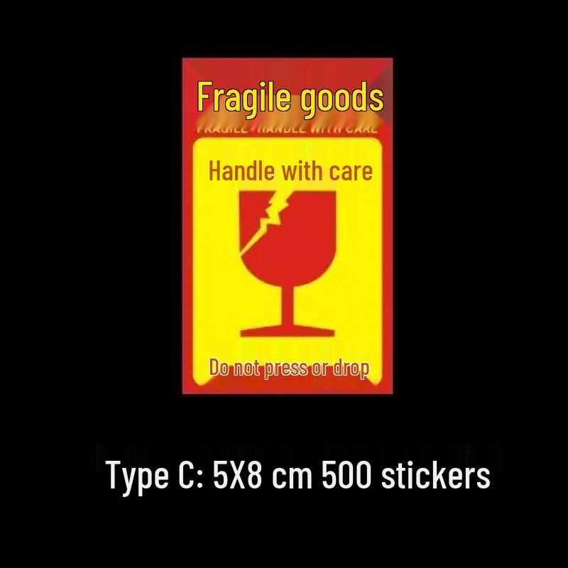 Large Self-Adhesive Fragile Sticker - Handle with Care, Do Not Press
