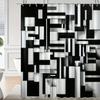 Modern Black And White Geometric Waterproof Mildew-Resistant Shower Curtain - Abstract Design For A Stylish Bathroom Décor