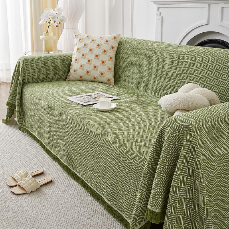 Sofa Towel Cover Cloth Ins Style Double-Sided Available Cotton Yarn Chenille Simple One-Piece Sofa Cushion Cover Towel All Wrapped Cover Cover