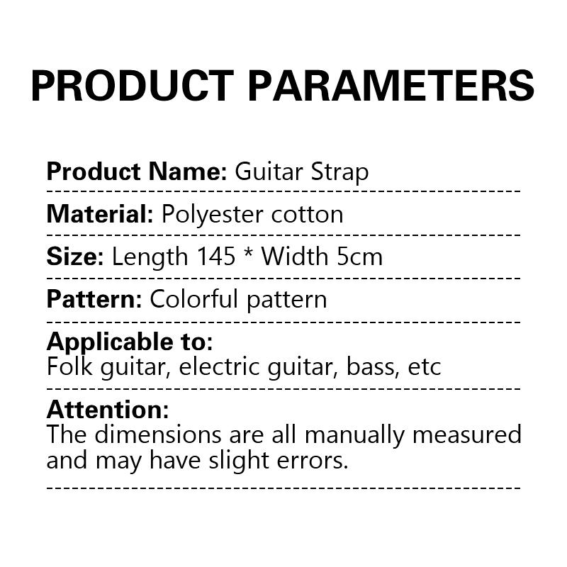 36 Inch Embroidered Electric Guitar Shoulder Strap Heat Transfer Printed Folk Guitar Bag Strap Piano Strap