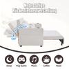 Multifunctional Sofa, Folding Sofa, Usable as Sofa or Bed, Storage Pockets on Armrests, USB Charging Function and Drink Holders (Beige Chenille)