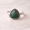 Triangle Shape Green Emerald Statement Ring, 925 Sterling Silver Jewelry, Minimalist Promise Ring