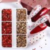 1 Box Red Golden Star Love Heart Nail Art Sequins Christmas Decoration for DIY Women's Nail Salon Design Decoration Festive Nail Parts Nail Supplies