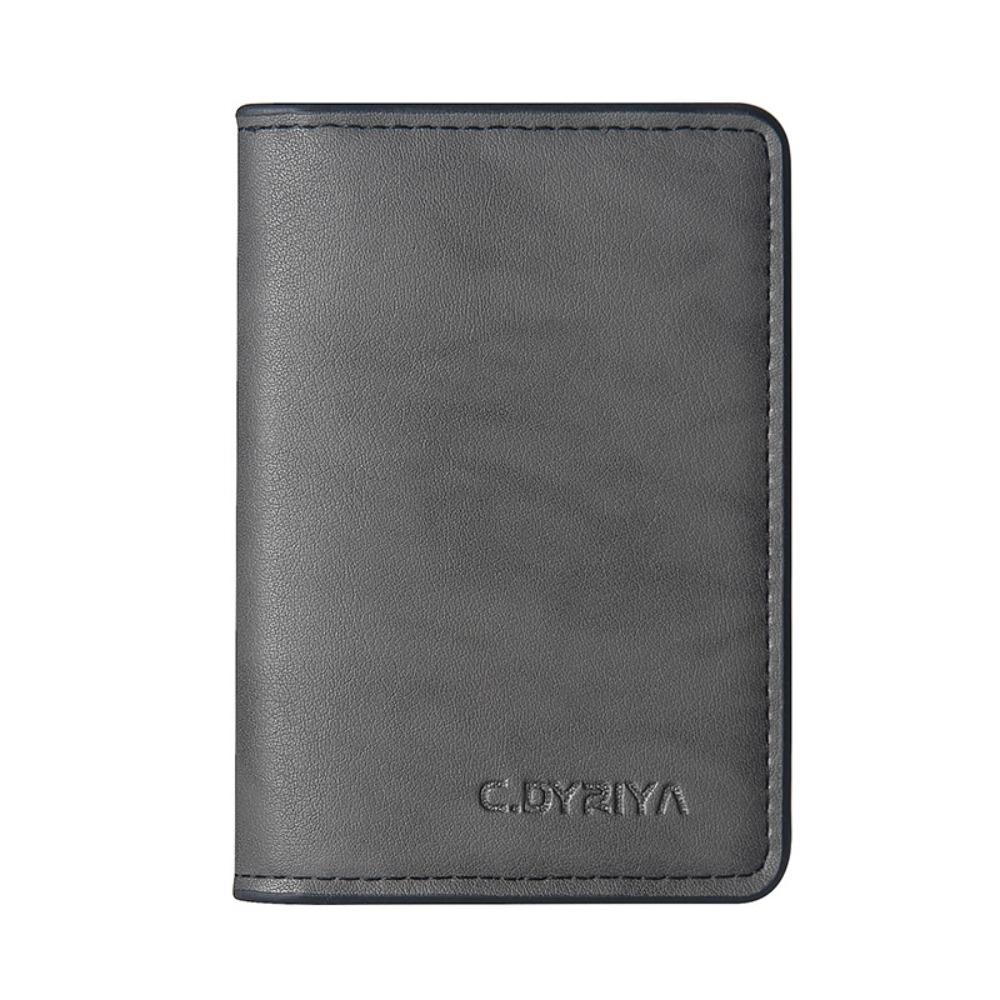 

Мини-кошелек в корейском стиле, однотонный держатель для визиток, повседневная ретро-визитница, дорожный серый