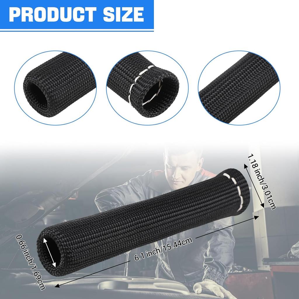 Spark Plug Wire Heat Shield Sleeve 2500° Spark Plug Boot Protector Boots Wrap For SBC BBC 350 454 8PCS Plug Wire Covers