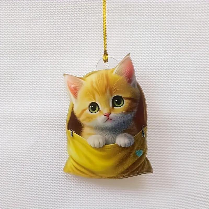 Cheerful Acrylic Animal Keychain For Car Interior And Home Decor Featuring Adorable Cats Dogs And Squirrels