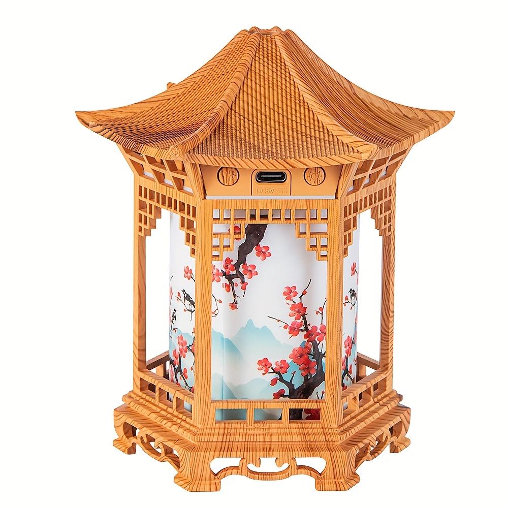 Chinese-Style Mini Humidifier & Night Light - USB- Portable Cool/Dry Mist Air Humidifier with Traditional Pagoda/Tortoise Design, ABS Quiet Operation