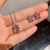 Popular Colored Treasure Inlaid With Simulated Pink Diamond Yellow Diamond Pendant Retro Women'S Necklace Elegant Women'S Necklace