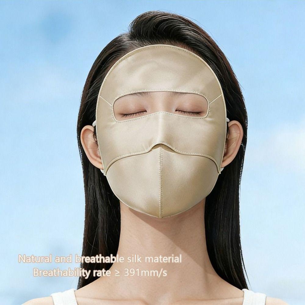 Breathable UV Protection Mask 100% Silk Face Mask Fashion Summer Sunscreen Mask  for Outdoor Sport