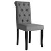 Dining Room Chairs 6 Pcs Dark Grey Fabric