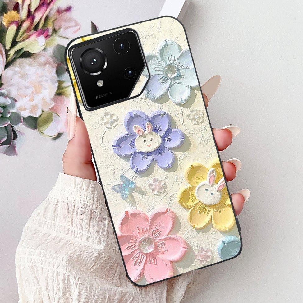 For Asus ROG Phone 9 Pro Back Cover For Asus ROG Phone 9 Case Silicone Cute Cat Luxury Love Funny Painted Shockproof Bumper
