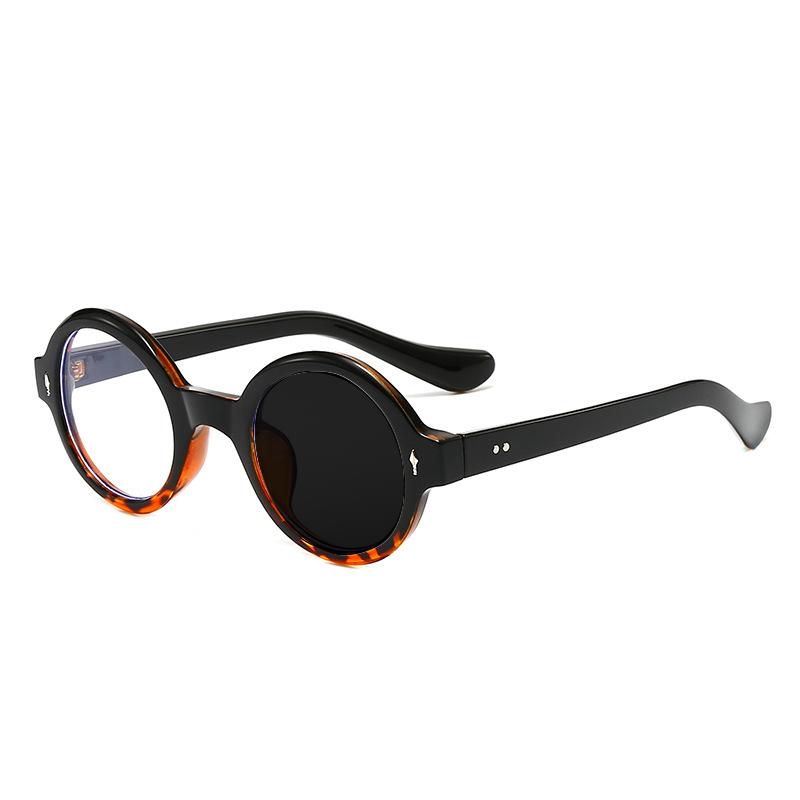 New Fashion Rivet Round Women Frame Myopia Glasses Prescription Nearsight Anti Blue Light Men Eyeglass