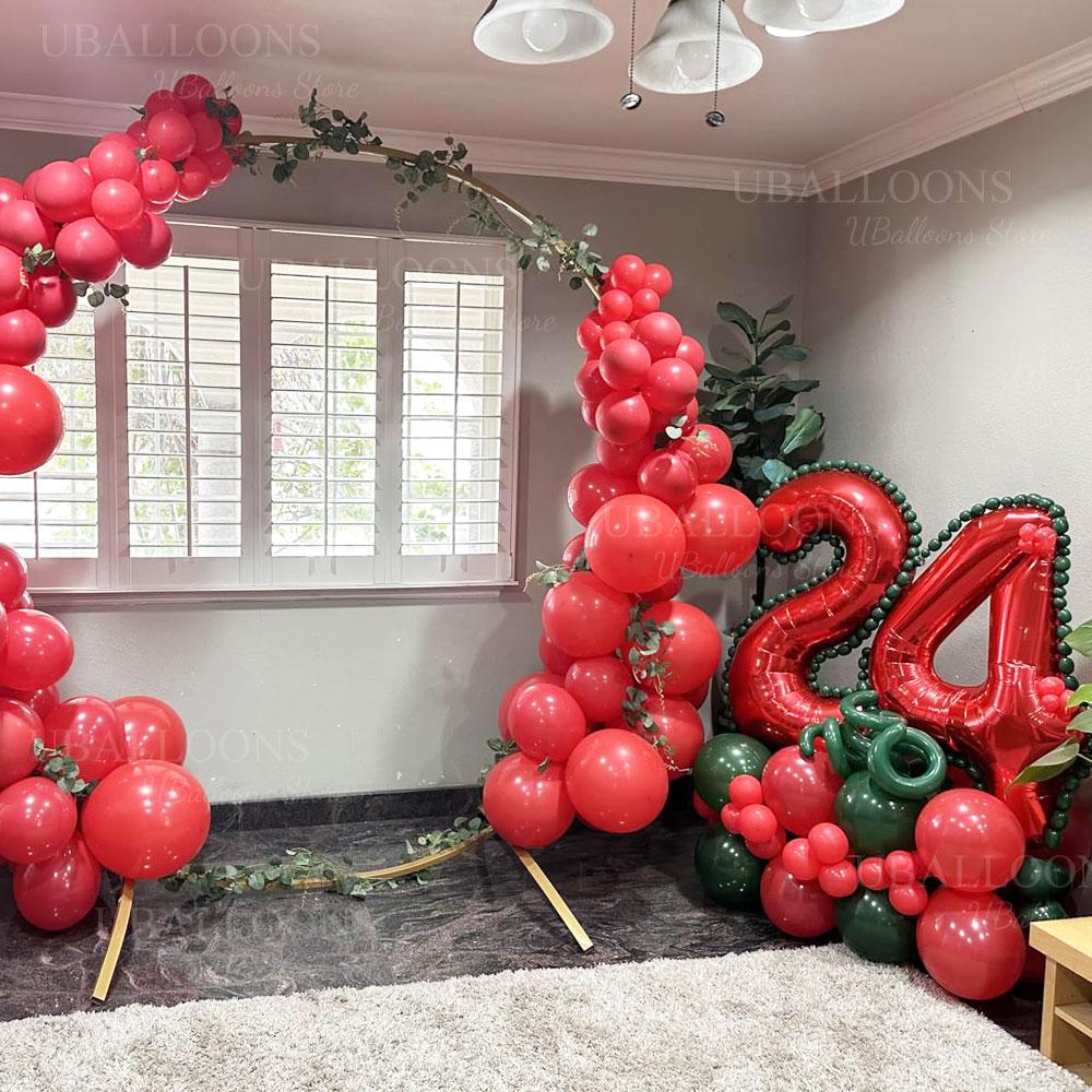 Red Number Birthday Balloons 16Inch 40Inch Large Red Number Foil Balloons for Birthday Anniversary Christmas Party Decor Favor