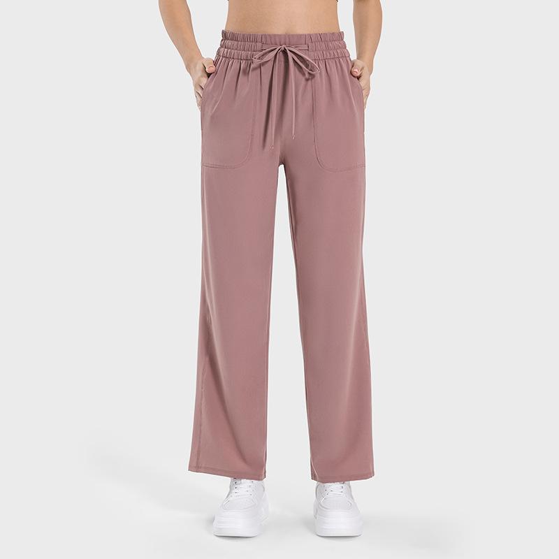 

Весенне-летние эластичные прямые спортивные брюки с кулиской на талии и карманами, скрывающие полноту и подчеркивающие стройность, с высокой посадкой и эффектом лифтинга бедер для 12 (140-75 kg)