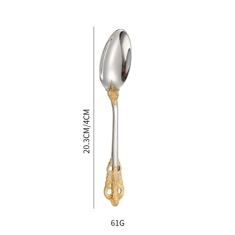 304 Stainless Steel Court Tableware Western Knife, Fork and Spoon Set Thickened High-grade Steak Knife, Fork, Spoon