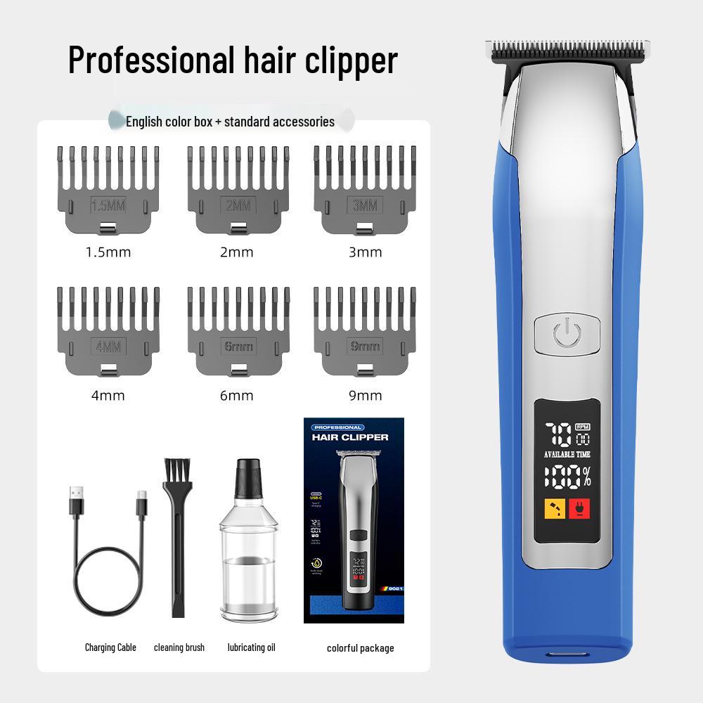 Waterproof Professional Hair Clipper: Quick Charge, Oil Head, Bald Head, Home Hairdressing Trimmer.