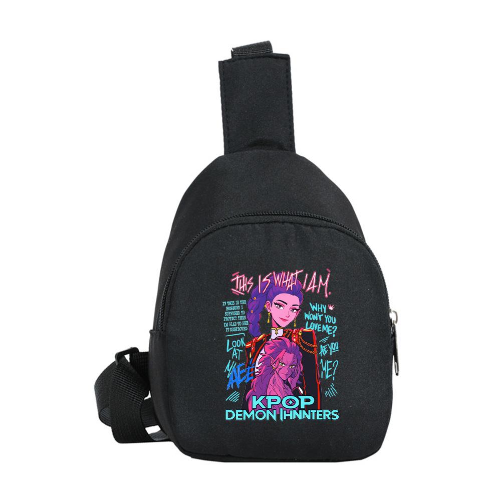 Zaino Petto Kawaii Stampato Anime K-Pop Cacciatori di Demoni per Ragazzo Ragazza Borsa a Spalla Studente Borsa a Tracolla Portatile Regalo di Natale per Bambino