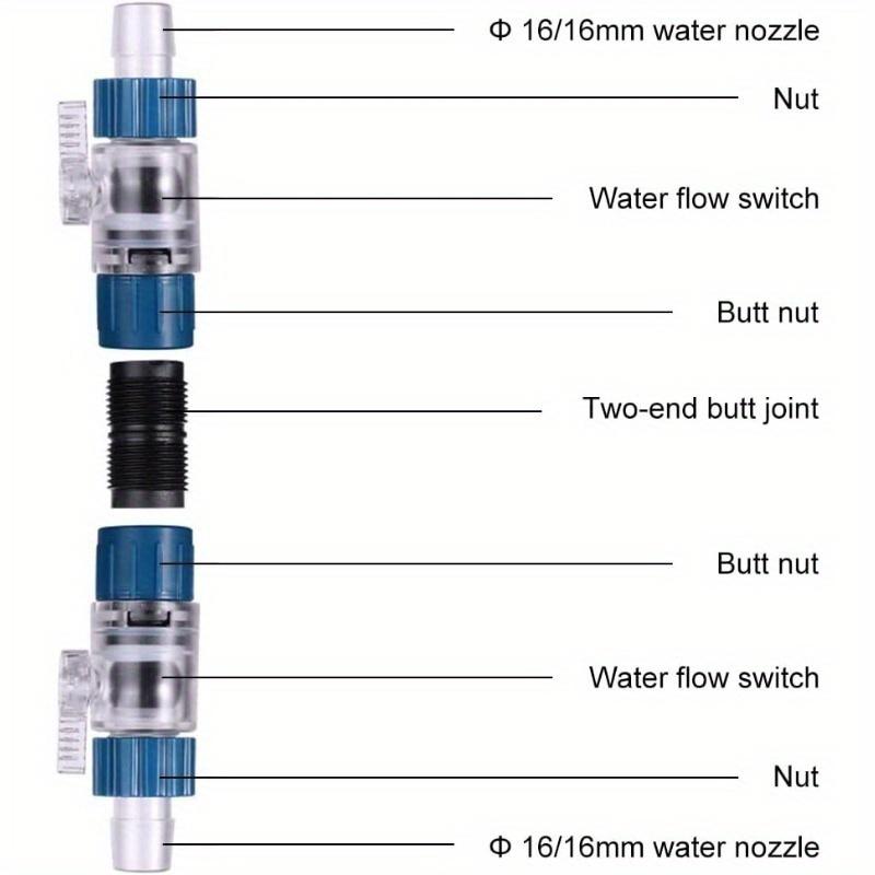 Dongke Aquarium Hose Valve, Double Sealed Fish Tank Quick Release Valve, with Water Flow Control Switch, Suitable for 12-22mm Hose Aquarium Fish Tank