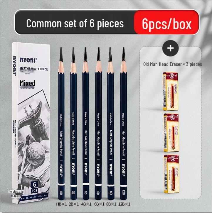 Neoni Matte Sketching & Soft Charcoal Pencils for Art Students with Professional Painting Brushes.