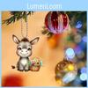 Adorable Cartoon Cow Acrylic Car Pendant Charming Christmas Tree Decor For Home