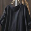 T-shirt Women Versatile Cotton Summer Casual Large Size Loose Round Neck Pullover Short-sleeved Tops