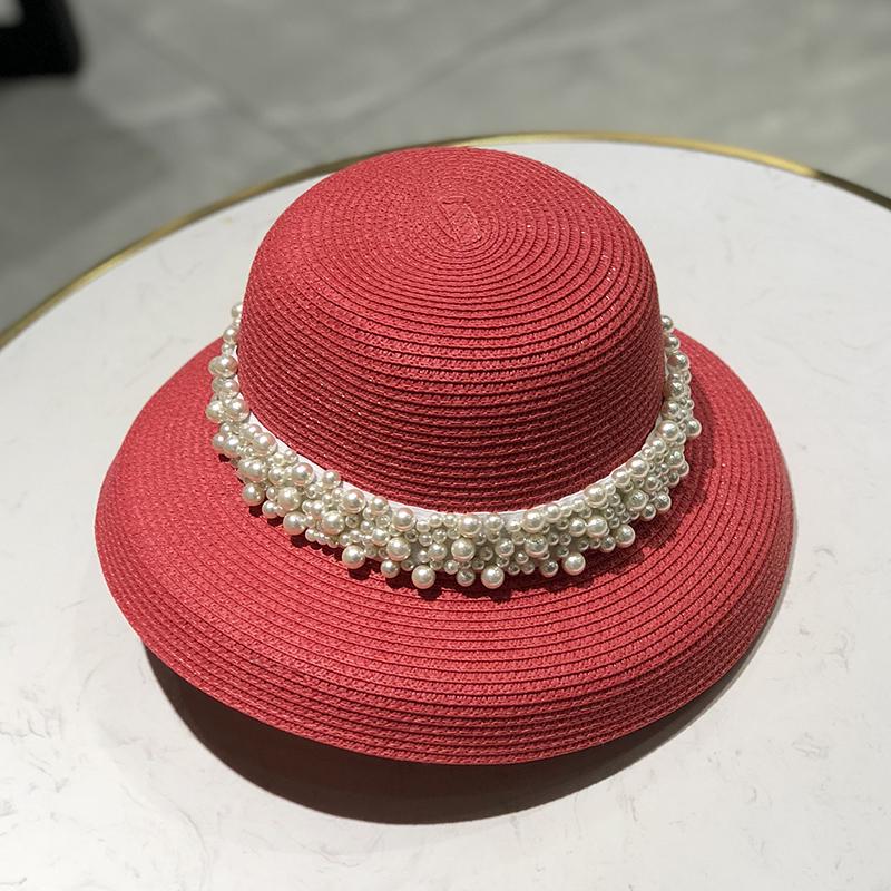 

Ретро женская соломенная шляпа с широкими полями и жемчугом, с черным экраном для защиты лица, для летнего пляжного отдыха M (58-60cm)