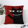 Black Cat Smoking a Cigarette Pillow Anime Pillow Sofa Bed Head Pillow Cover Cushion Cover 45x45 cm Fashion