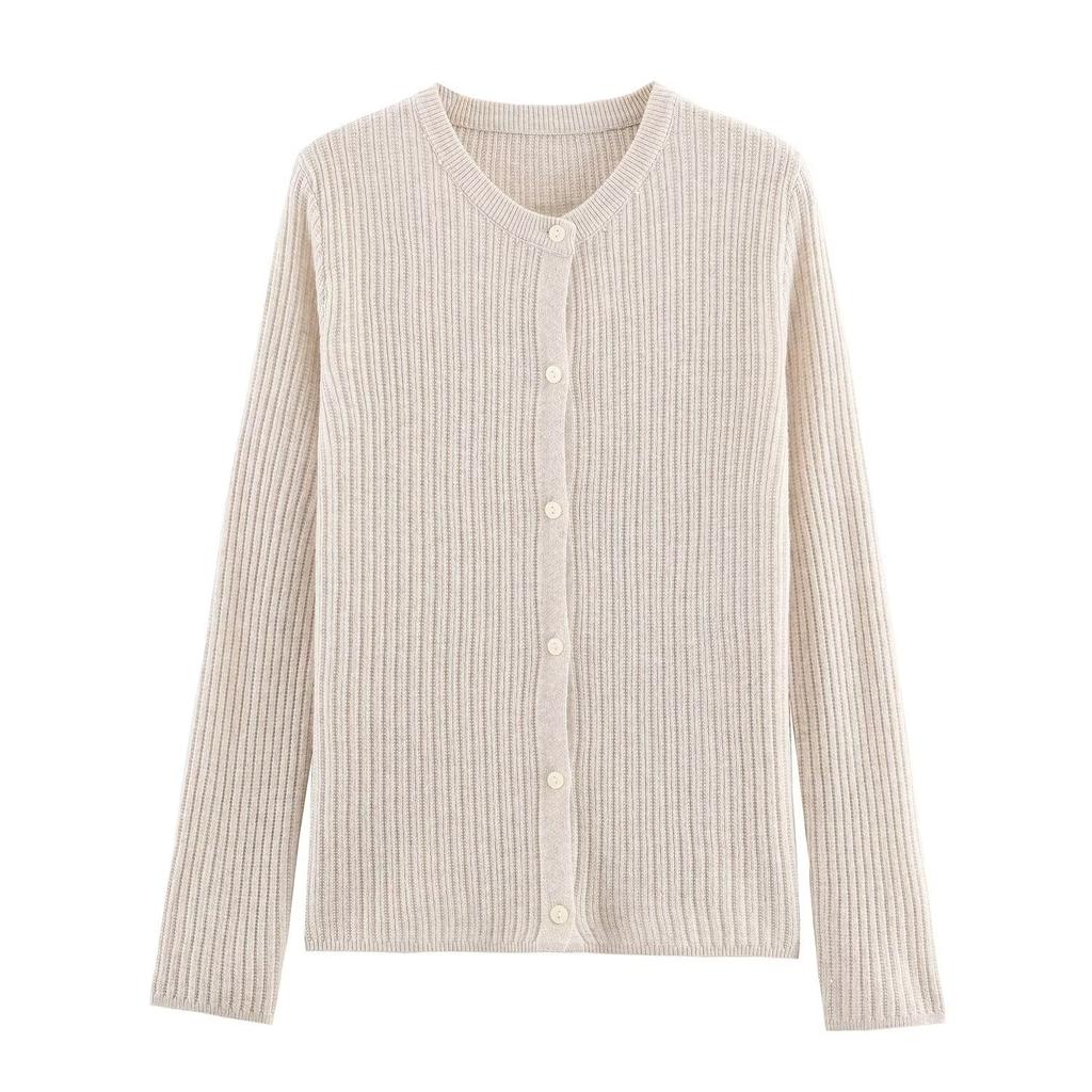 European and American style, new women's fashion, versatile, cross-border elegant multi-color knit cardigan