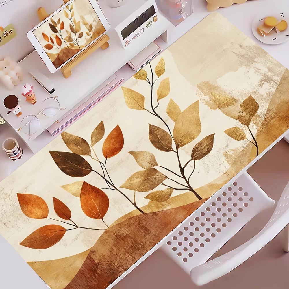 Bohemian Style Plants Mouse Pad Gaming Mouse Pad Mouse Pad with Edges and NonSlip Rubber Base Extended Mouse Pad Desk Mat