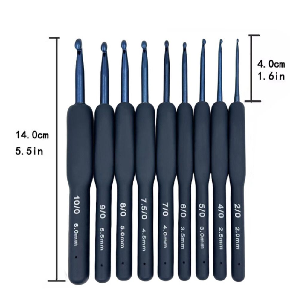9PCS Knitting Tool Knitting Needle Soft Handle Handle Crochet Sewing Silicone Crochet Set Household