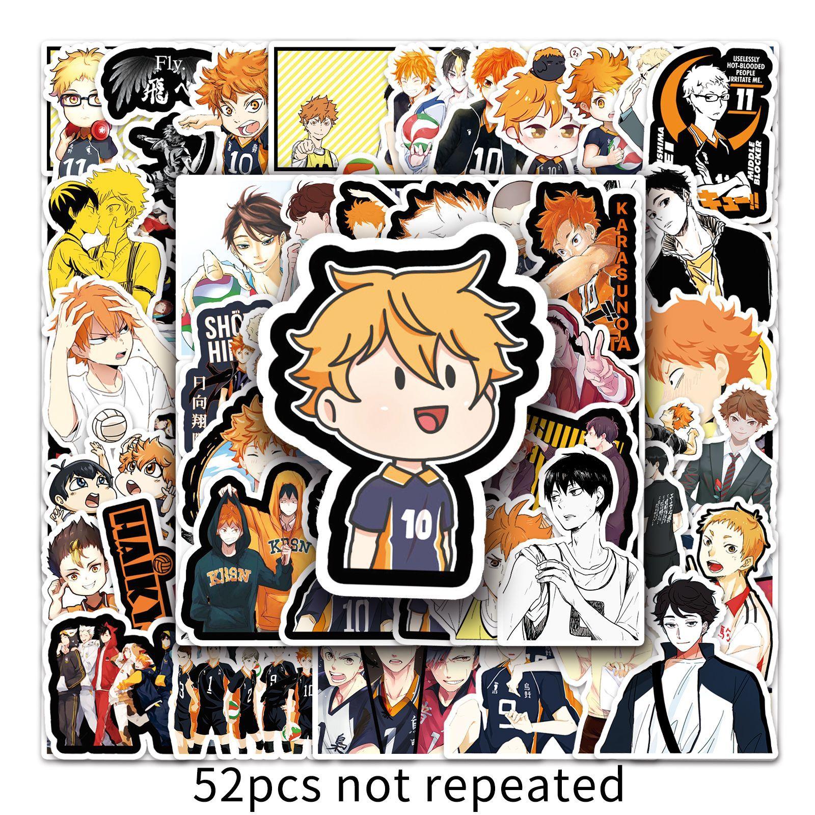 

52 Мультяшные Японские Волейбольные Подростковые Украшения Чемодан Чемодан Самокат Автомобиль Водонепроницаемые Граффити Наклейки