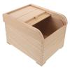Rice Container Wooden Storage Box for Kitchen Pantry Food Storage Organizer Cereal Grain Bean Container with Lid