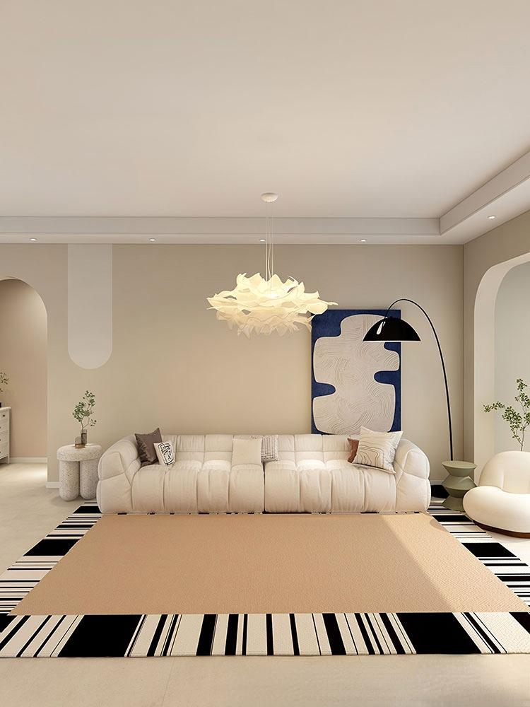 Modern Minimalist Carpets for Living Room Black White Contrast Bedroom Decor Rug Home Washable Carpet Large Area Washable Mat