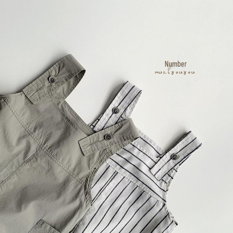 Summer Kids' Versatile Jumpsuit: Japanese-Style Boys' and Korean-Style Girls' Trendy Mid-Length Overalls