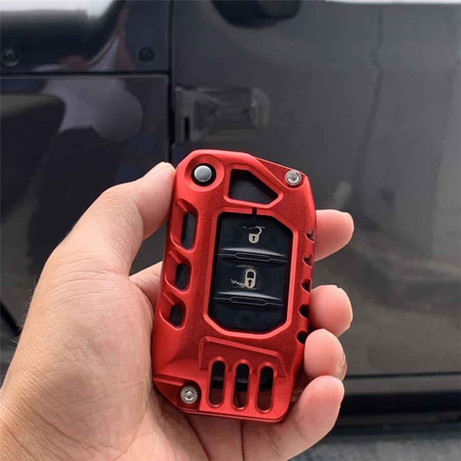 Alloy Key Case Cover Shell Protector Accessories For Jeep Wrangler JL JT 2018+