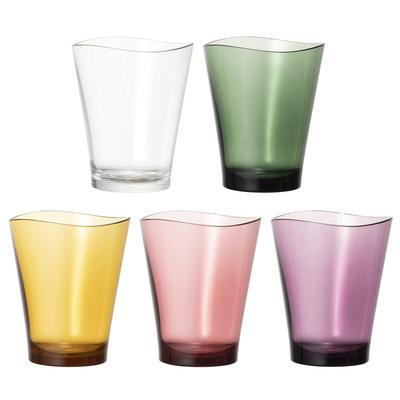 IJ Unbreakable Glasses, Fluctuation, 5-Color Set, Gift Box, 240ml, Microwave and Dishwasher Safe, Made In Japan, Perfect for Outdoor Activities,