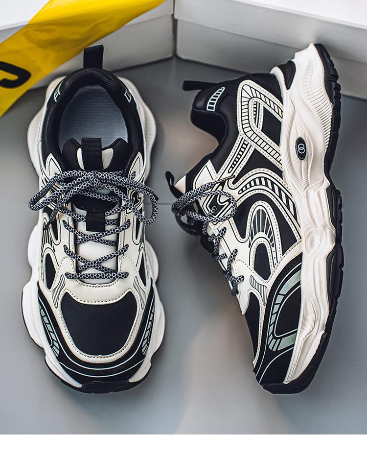 Men's Trendy Mesh Dad Shoes - Breathable, Thick-Soled Spring/Summer Casual Sneakers for Teens